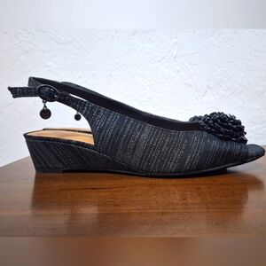 J. Renee Black Womens Sandals Size 81/2 WW